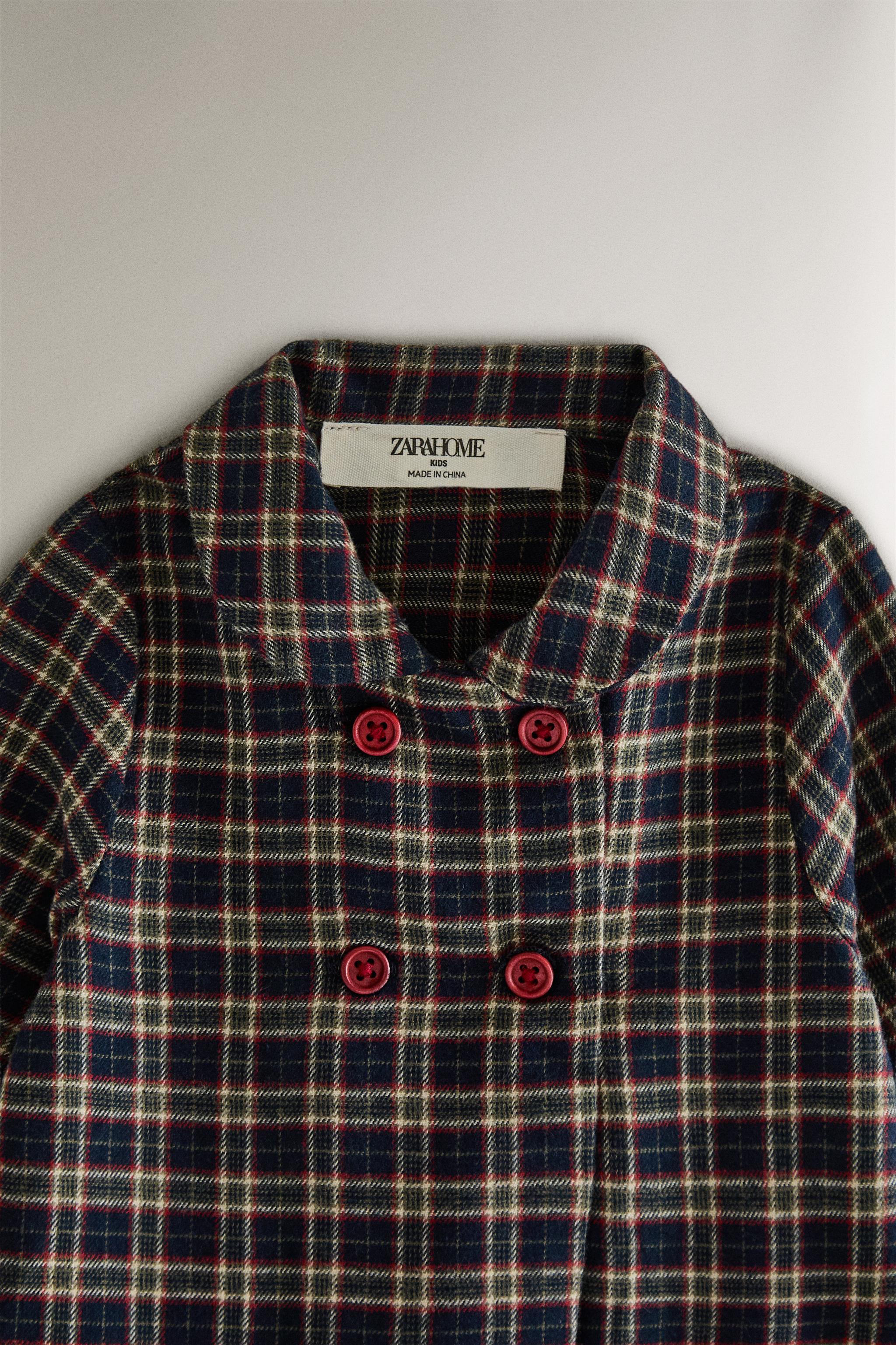 CHECK FLANNEL CHRISTMAS BABY ROMPER